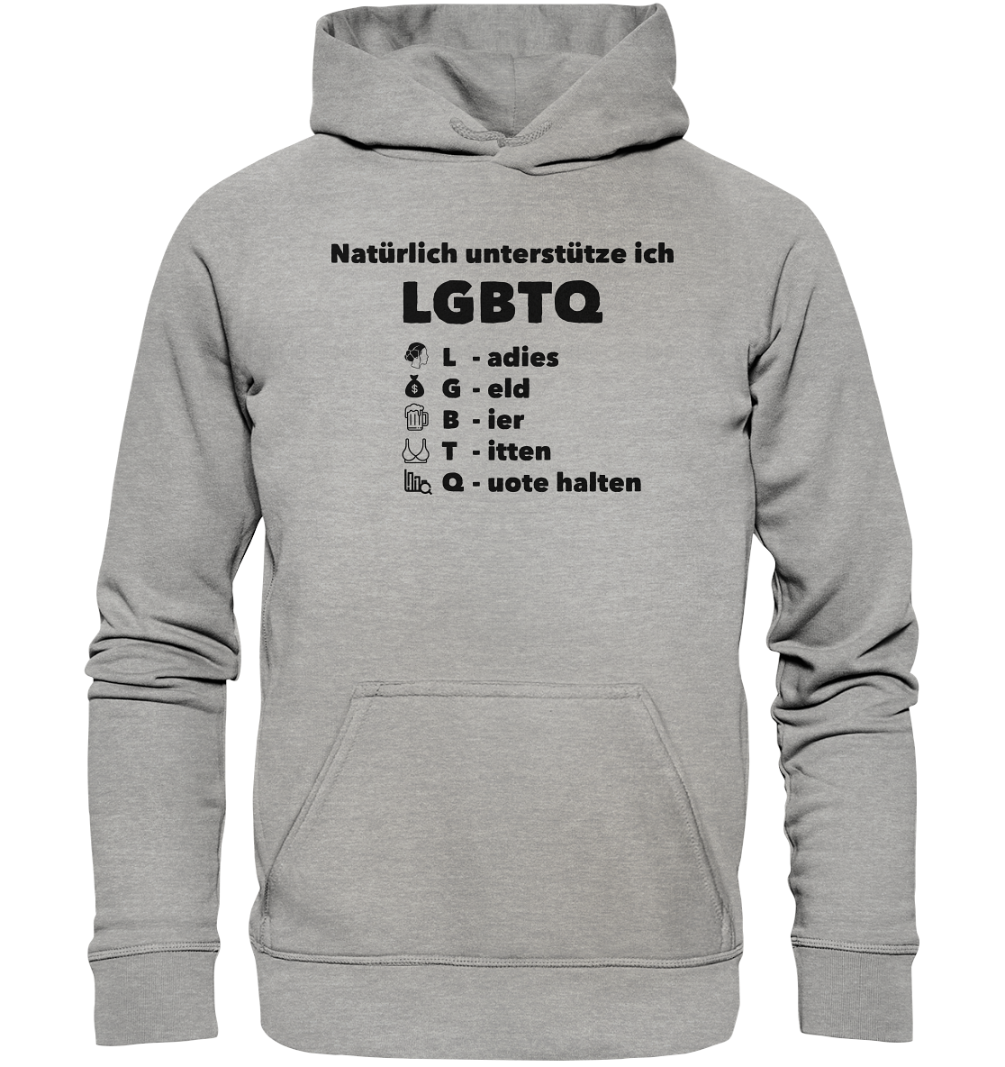 Ich unterstütze LGBTQ - Basic Unisex Hoodie