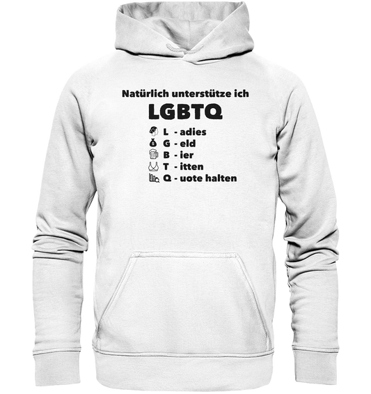 Ich unterstütze LGBTQ - Basic Unisex Hoodie